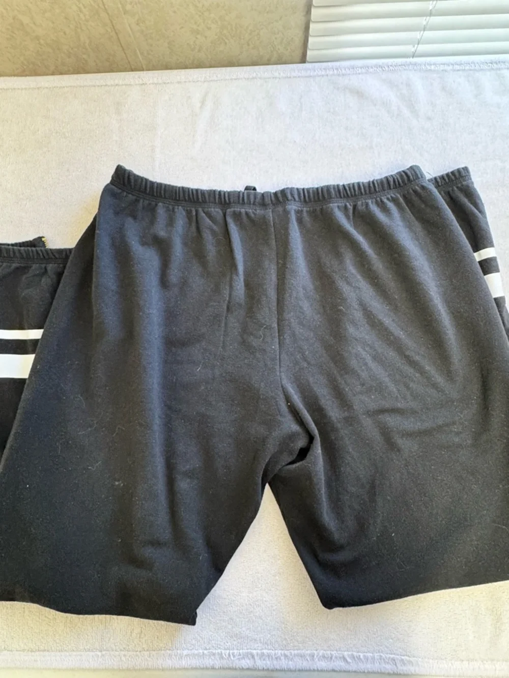 PINK Victoria's Secret Black Jogger Pants with White Logo Stripes - Picture 6 of 7